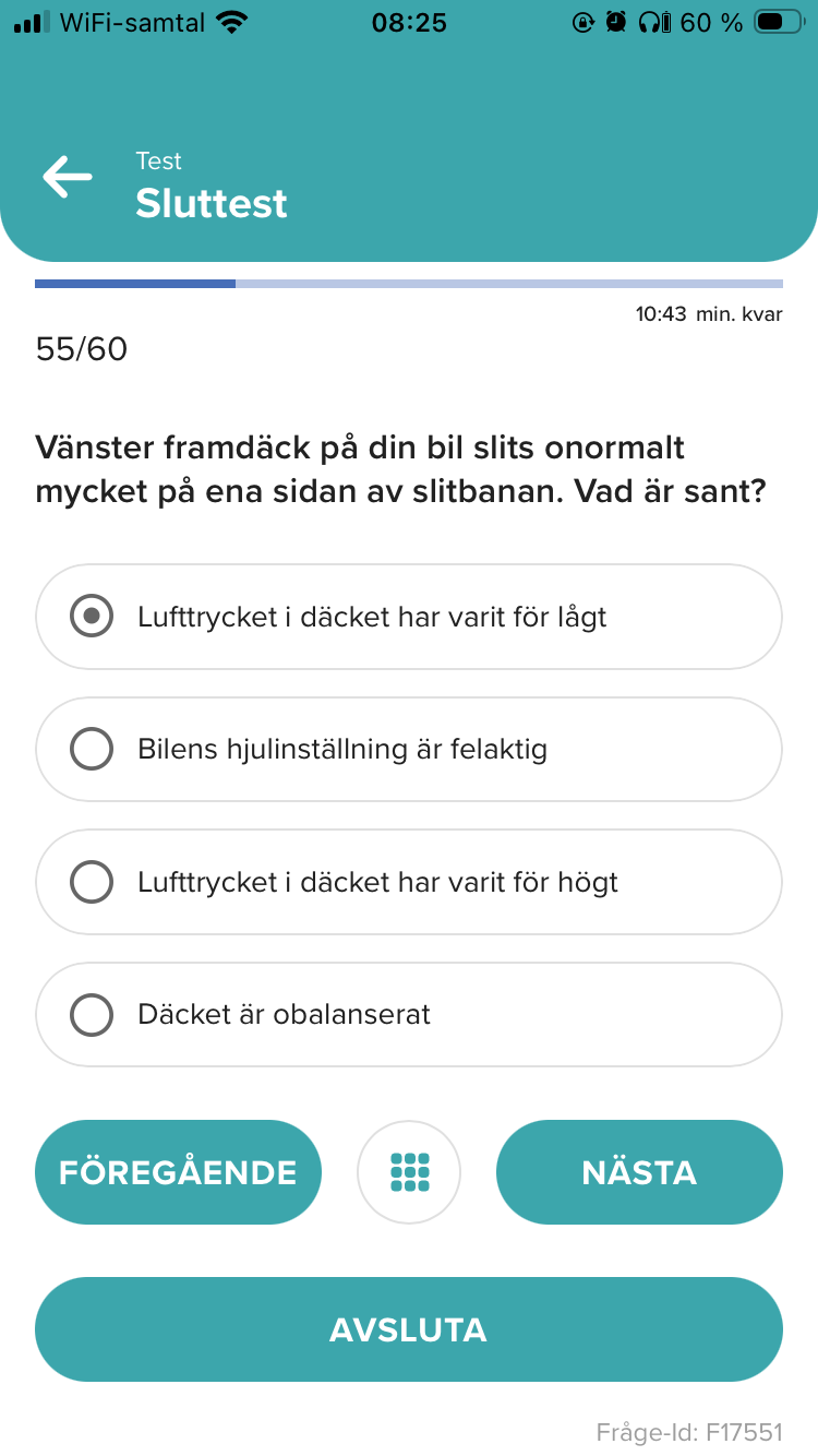 Fråga om framdäck som slits på ena sidan