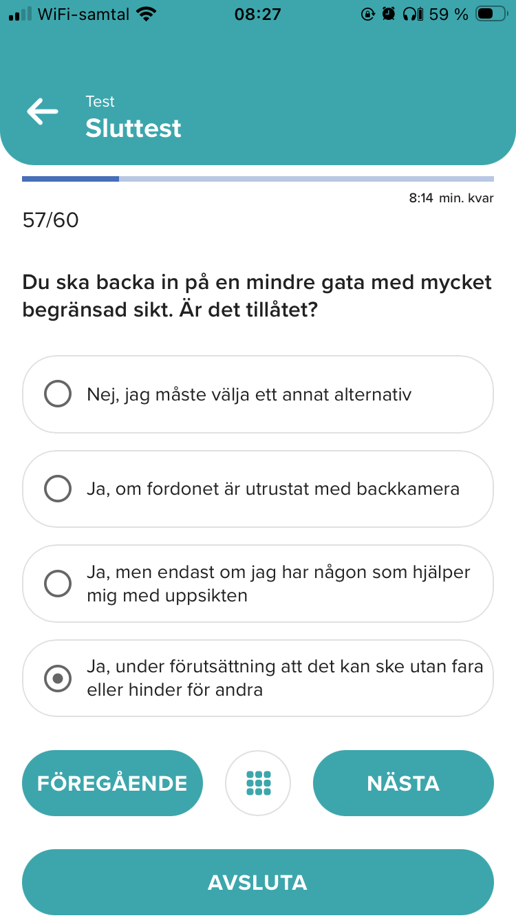 Fråga om backning med begränsad sikt